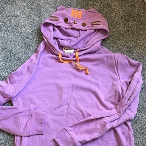 Pusheen Lavender Hoodie with Orange Accents